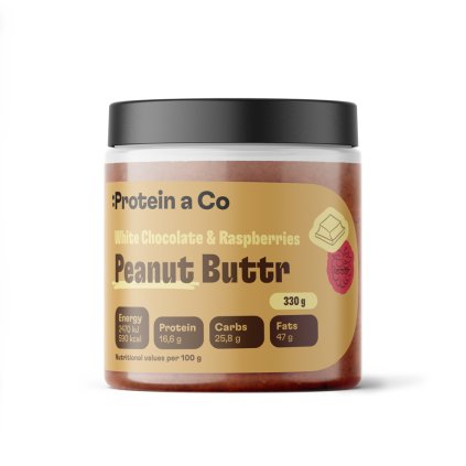 Arašídový krém s bílou čokoládou a malinami 330 g