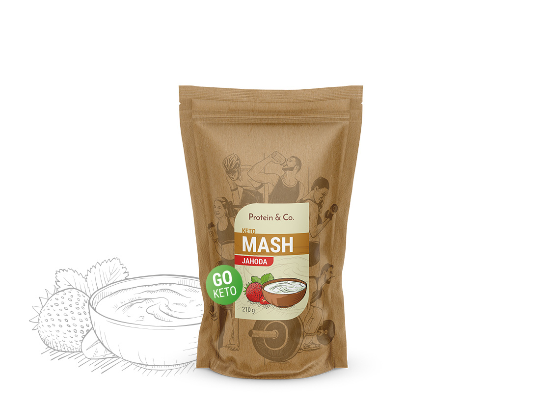 Levně Protein & Co. Keto mash – proteinová dietní kaše Váha: 210 g, Vyber si z těchto lahodných příchutí: Jahoda