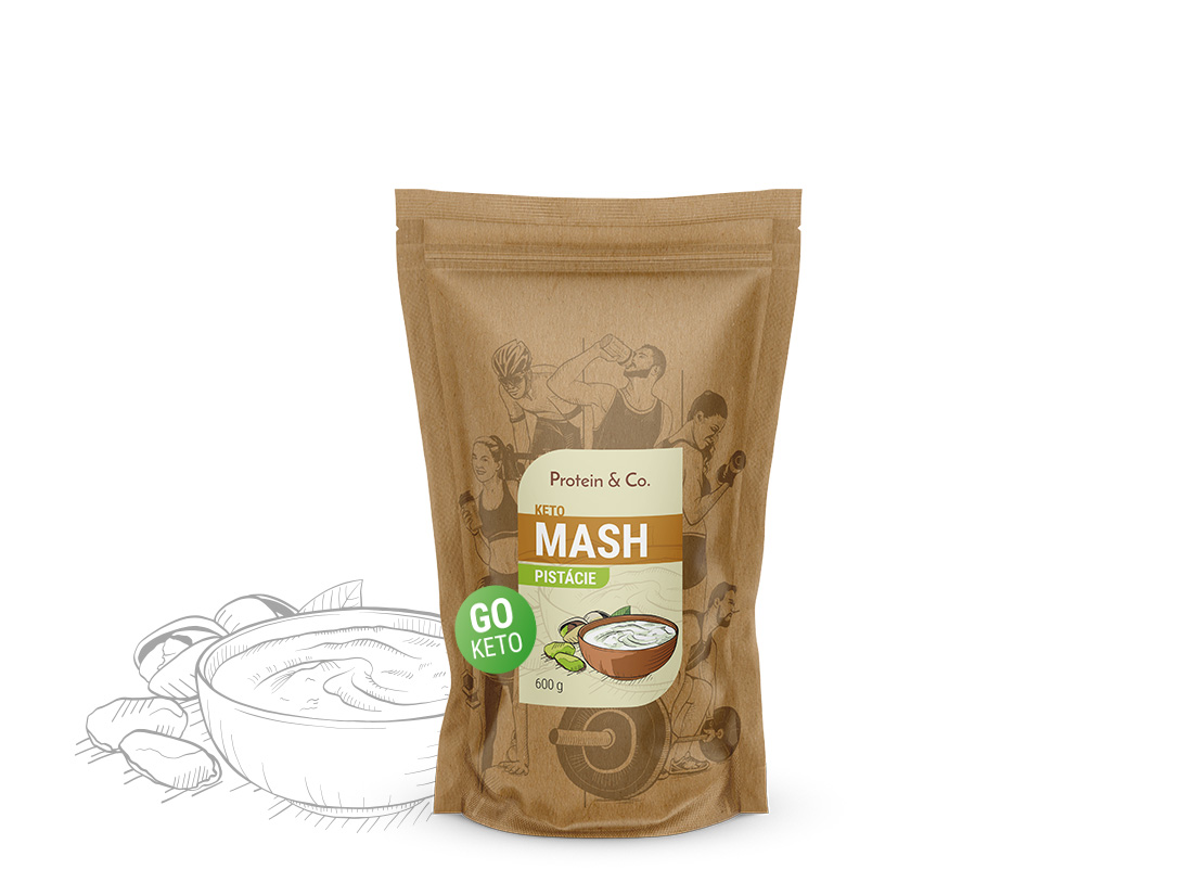 Levně Protein & Co. Keto mash – proteinová dietní kaše Váha: 600 g, Vyber si z těchto lahodných příchutí: Pistácie