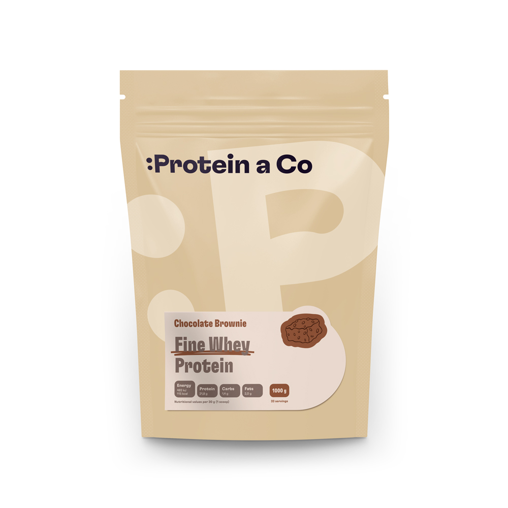 Levně Protein&Co. FINE WHEY – přírodní protein slazený stévií 1 000 g Vyber si z těchto lahodných příchutí: Chocolate brownie