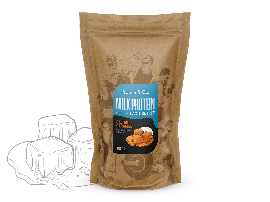 Levně Protein & Co. MILK PROTEIN – bezlaktózový protein 1 kg Vyber si z těchto lahodných příchutí: Salted caramel