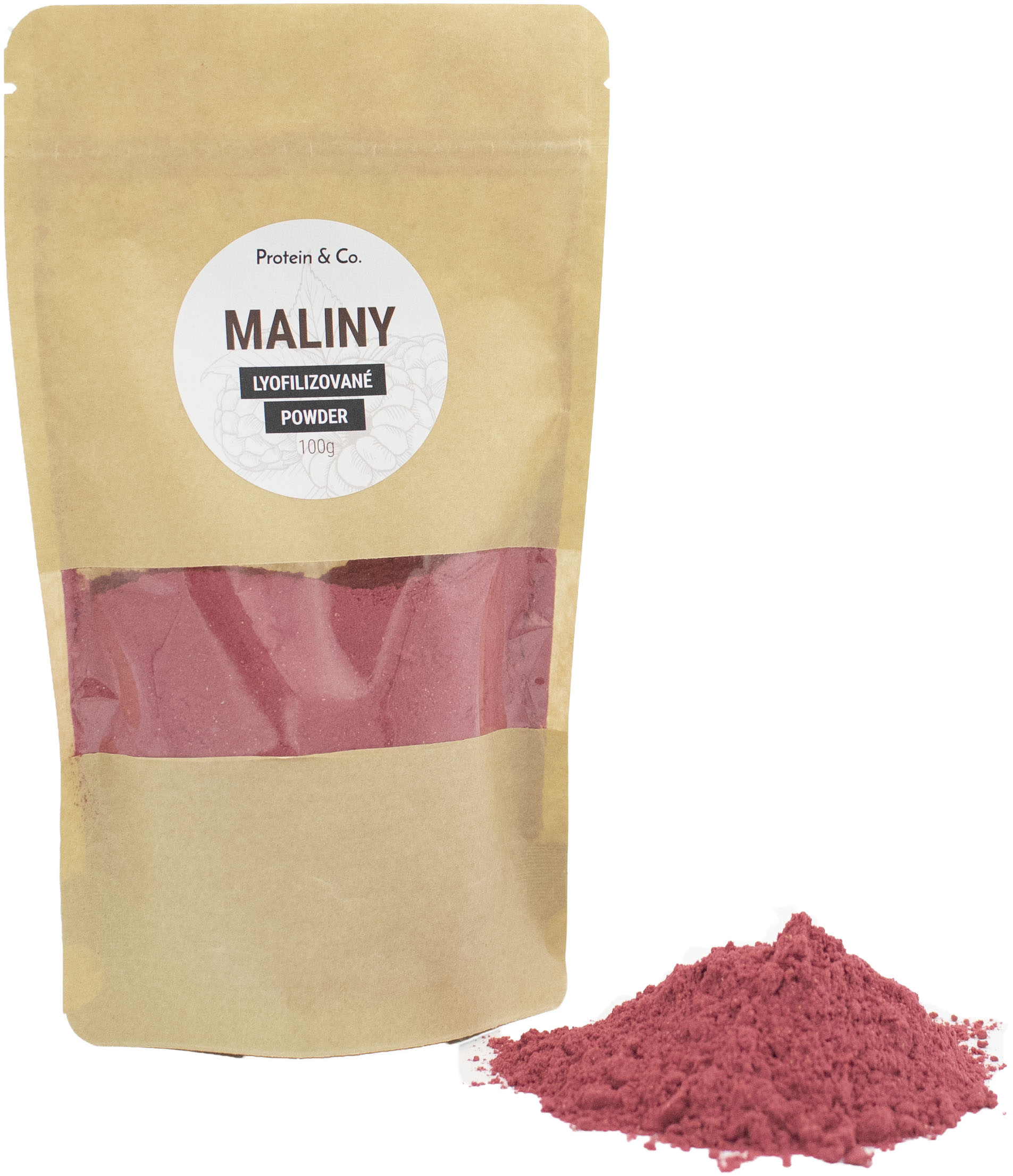 Levně Protein & Co. Lyofilizované maliny - prášek 100 g