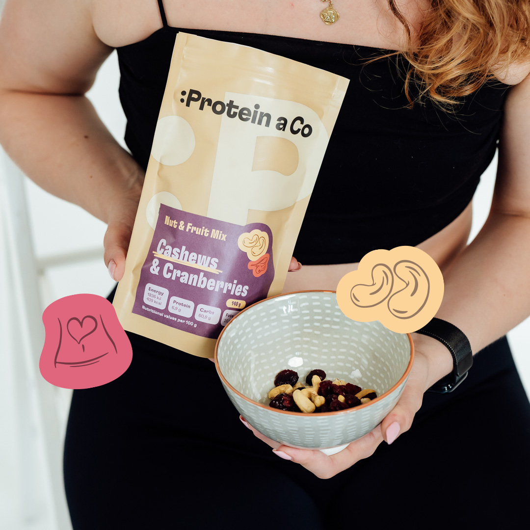 Protein & Co. Kešu + brusinky 140 g Obrázek