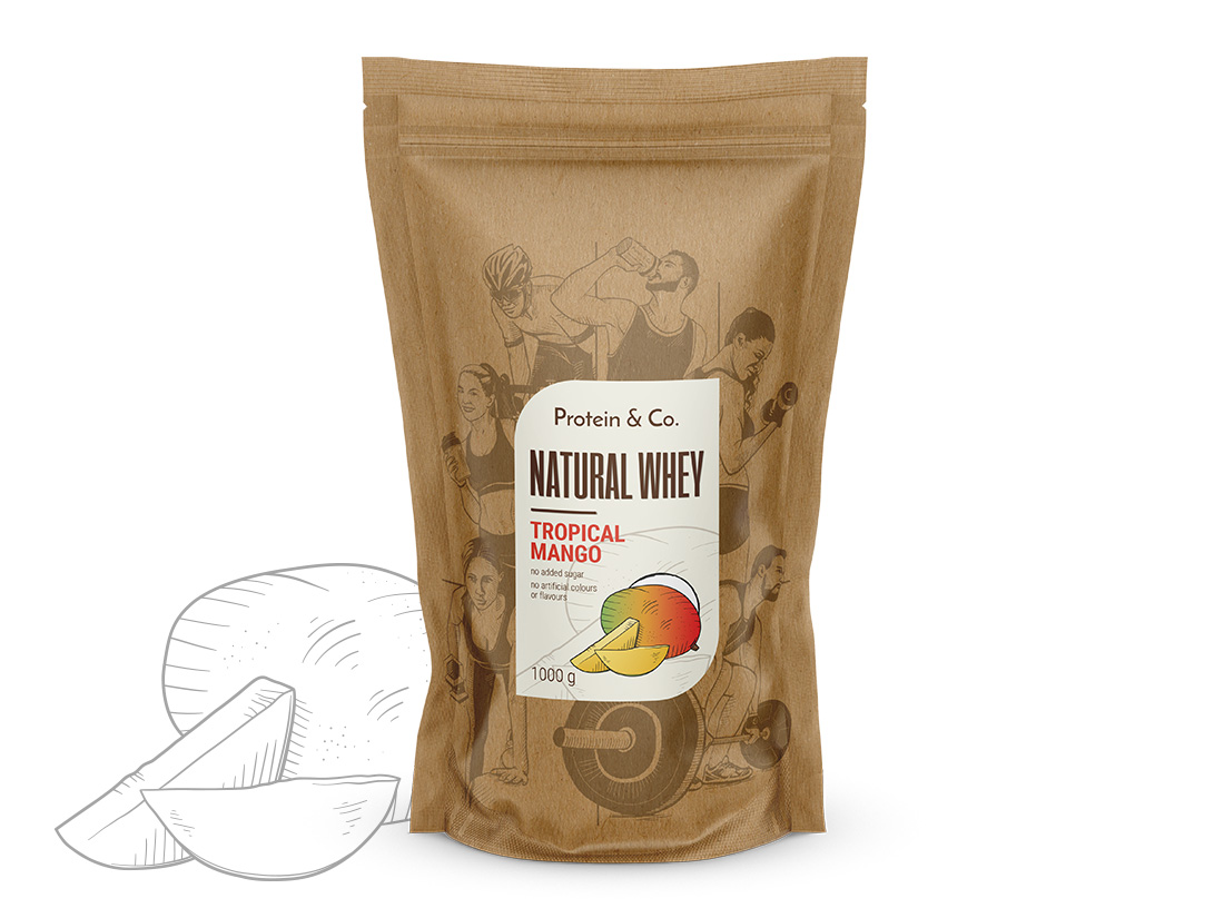 Levně Protein&Co. Natural Whey 1 kg Váha: 1 000 g, Vyber si z těchto lahodných příchutí: Tropical mango