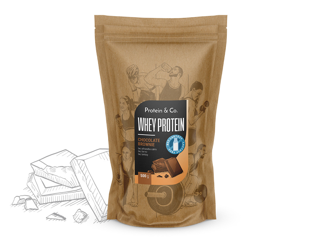 Levně Protein & Co. Bezlaktózový CFM Whey Váha: 500 g, Vyber si z těchto lahodných příchutí: Chocolate brownie