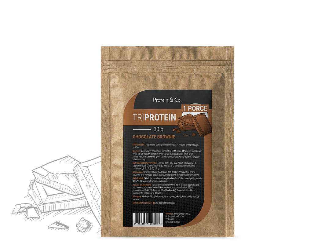 Levně Protein & Co. Triprotein – 1 porce 30 g Vyber si z těchto lahodných příchutí: Chocolate brownie