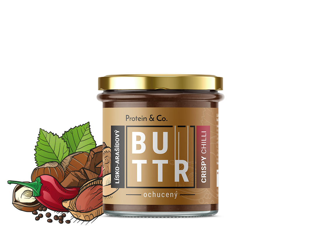 Protein & Co. Arašídový krém CRISPY CHILLI 330 g Obrázek