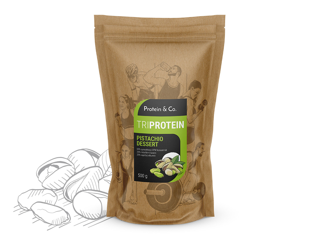 Levně Protein&Co. TriBlend – protein MIX 1 kg Vyber si z těchto lahodných příchutí: Pistachio dessert