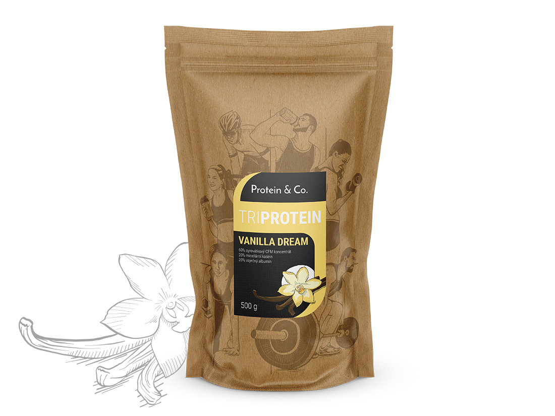 Levně Protein&Co. TriBlend – protein MIX 1 kg Vyber si z těchto lahodných příchutí: Vanilla dream