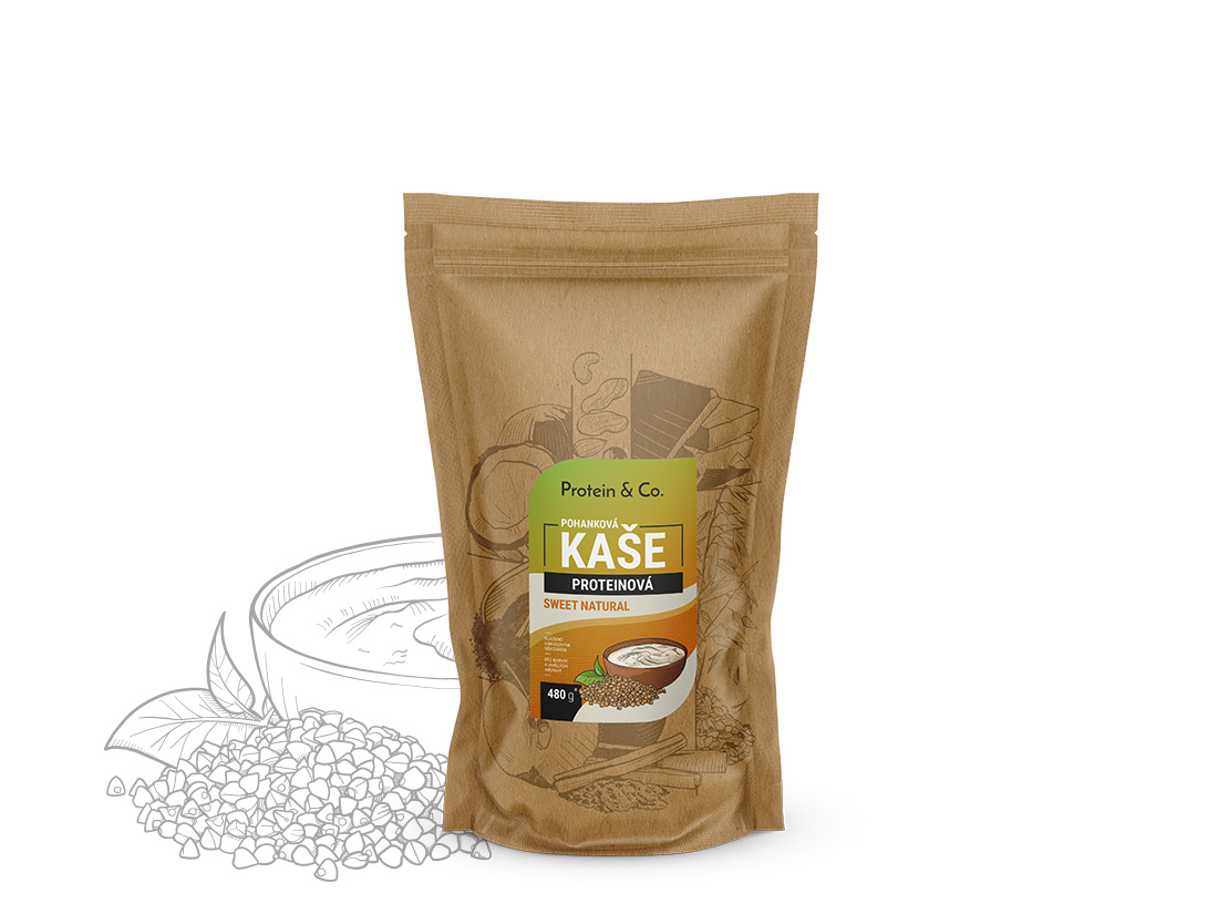 Protein&co. proteinová kaše s chia 480 g Vyber si z těchto lahodných příchutí: Sweet natural