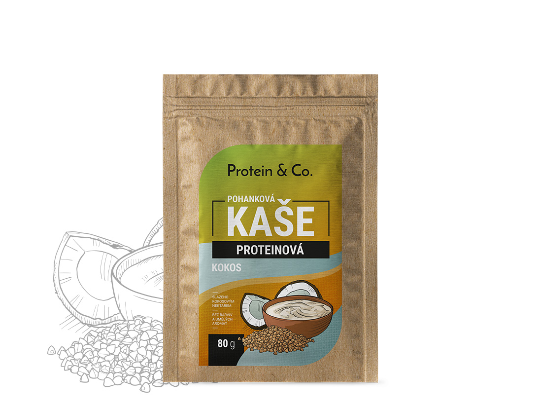 Levně Protein&co. proteinová kaše s chia 480 g Vyber si z těchto lahodných příchutí: Kokos