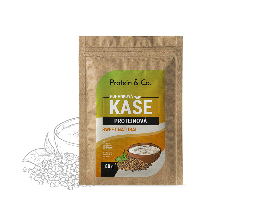 Protein & Co. Proteínové pohánkové kaše 80 g – 4 příchutě PRÍCHUŤ: Sweet natural