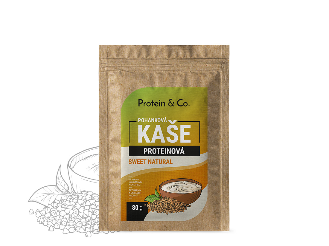 Protein&co. proteinová kaše s chia 480 g Vyber si z těchto lahodných příchutí: Sweet natural