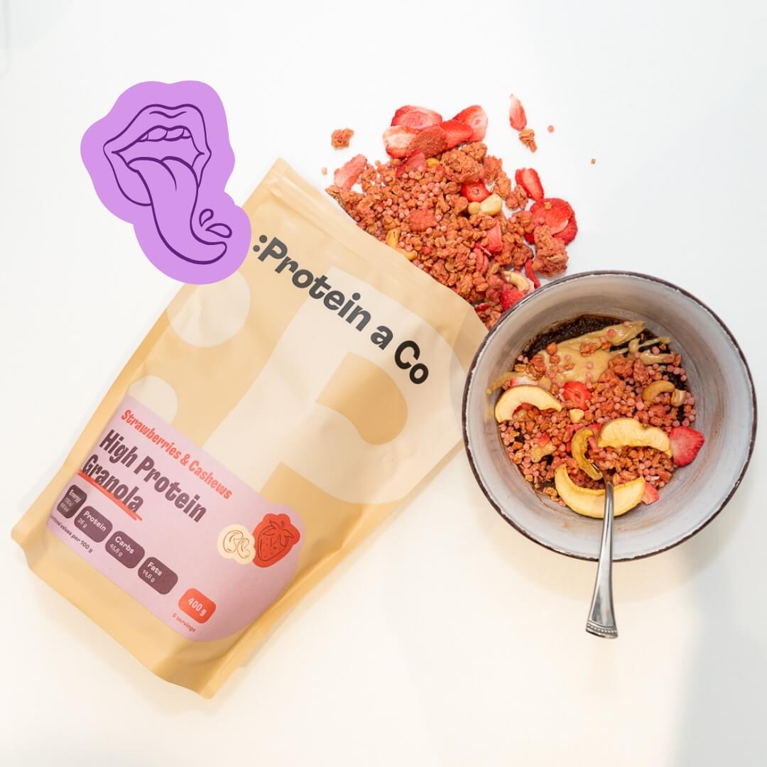 Protein & Co. Granola high protein – jahoda a kešu 400 g