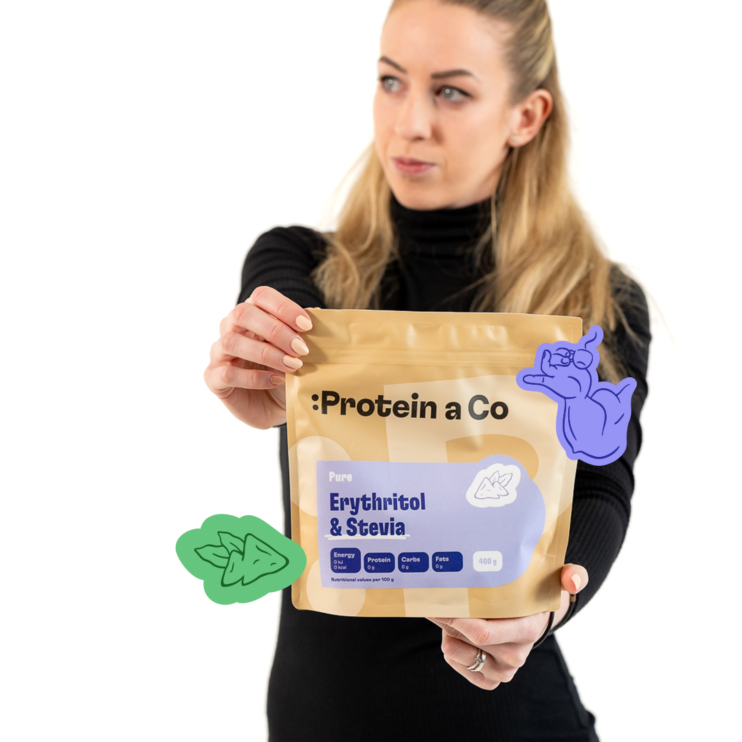 Protein & Co. Přírodní sladidlo – ERYTHRITOL a STEVIA natural sweetener 400 g Obrázek