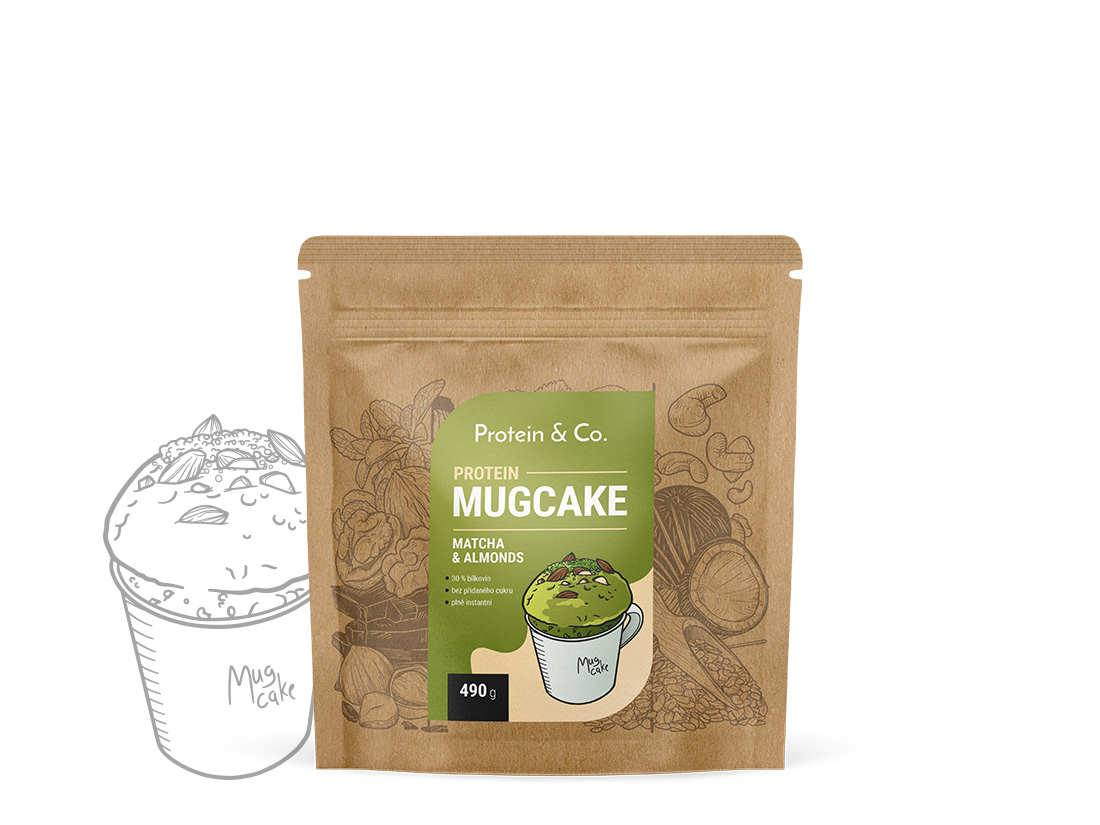 Protein & Co. Protein MugCake 490 g Vyber si z těchto lahodných příchutí: Matcha & Almonds