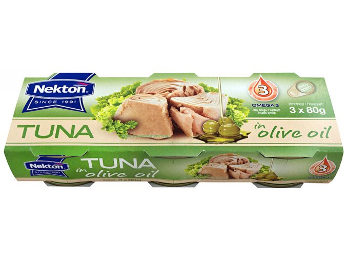 Levně Nekton Tuňák v olivovém oleji 3x80 g