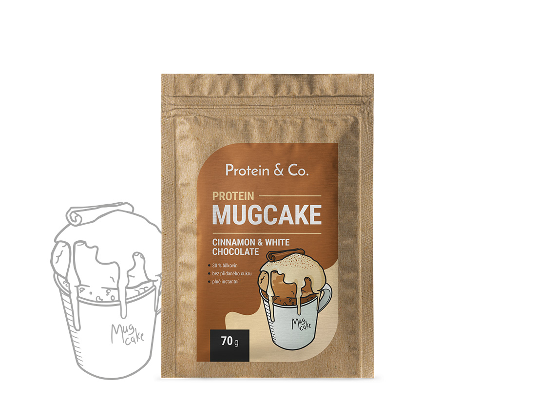 Levně Protein & Co. Protein MugCake 70 g Vyber si z těchto lahodných příchutí: Cinnamon & White Chocolate