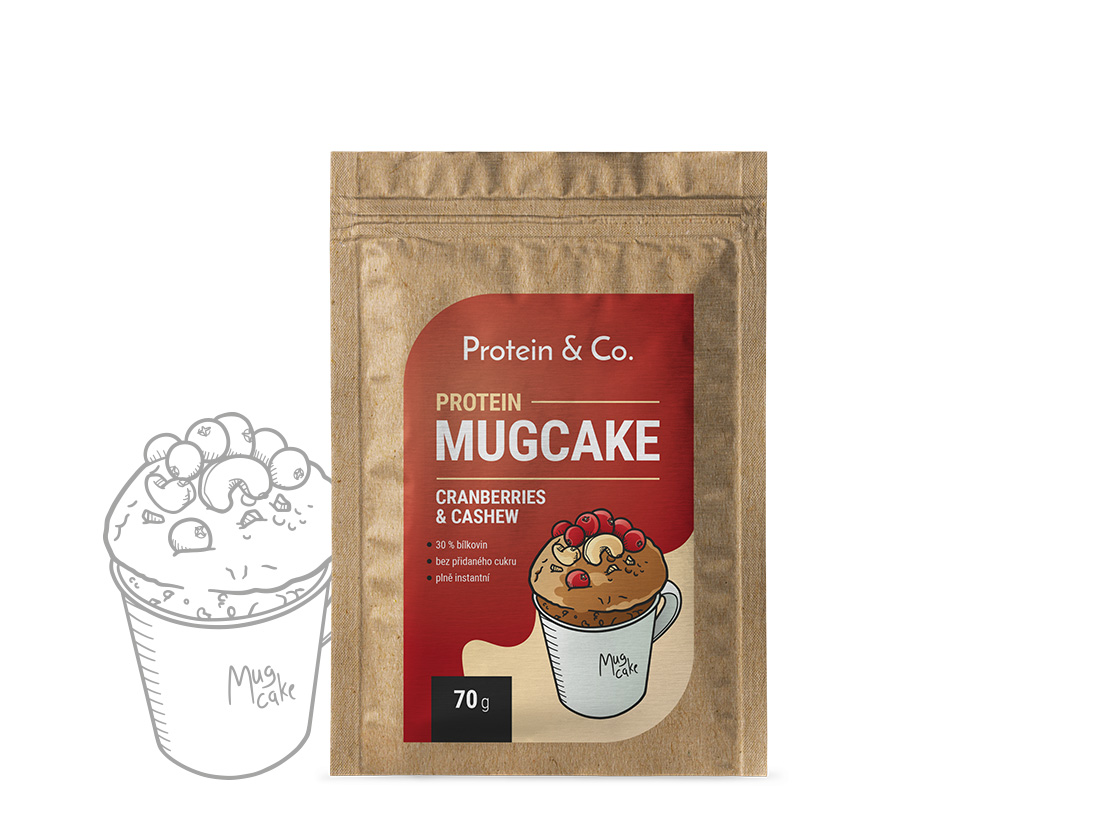 Levně Protein & Co. Protein MugCake 70 g Vyber si z těchto lahodných příchutí: Cranberries & Cashew