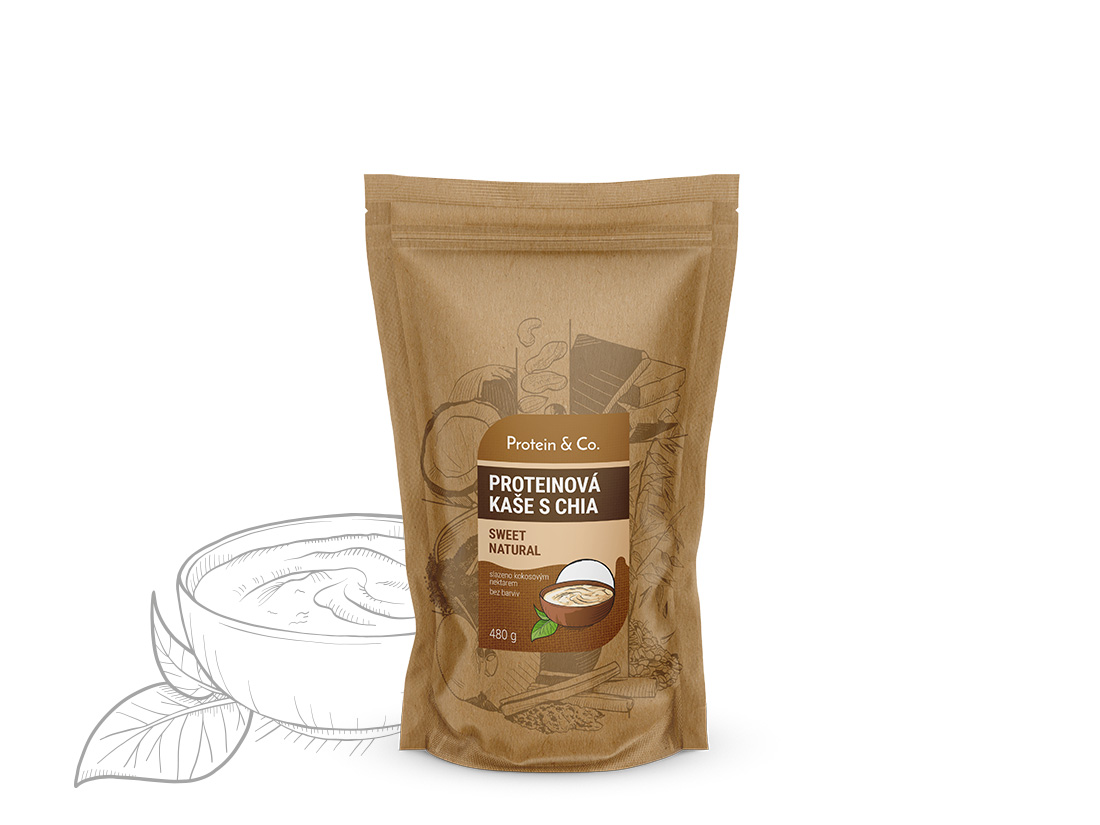 Protein&Co Proteínová kaša s chia 480 g PRÍCHUŤ: Sweet natural