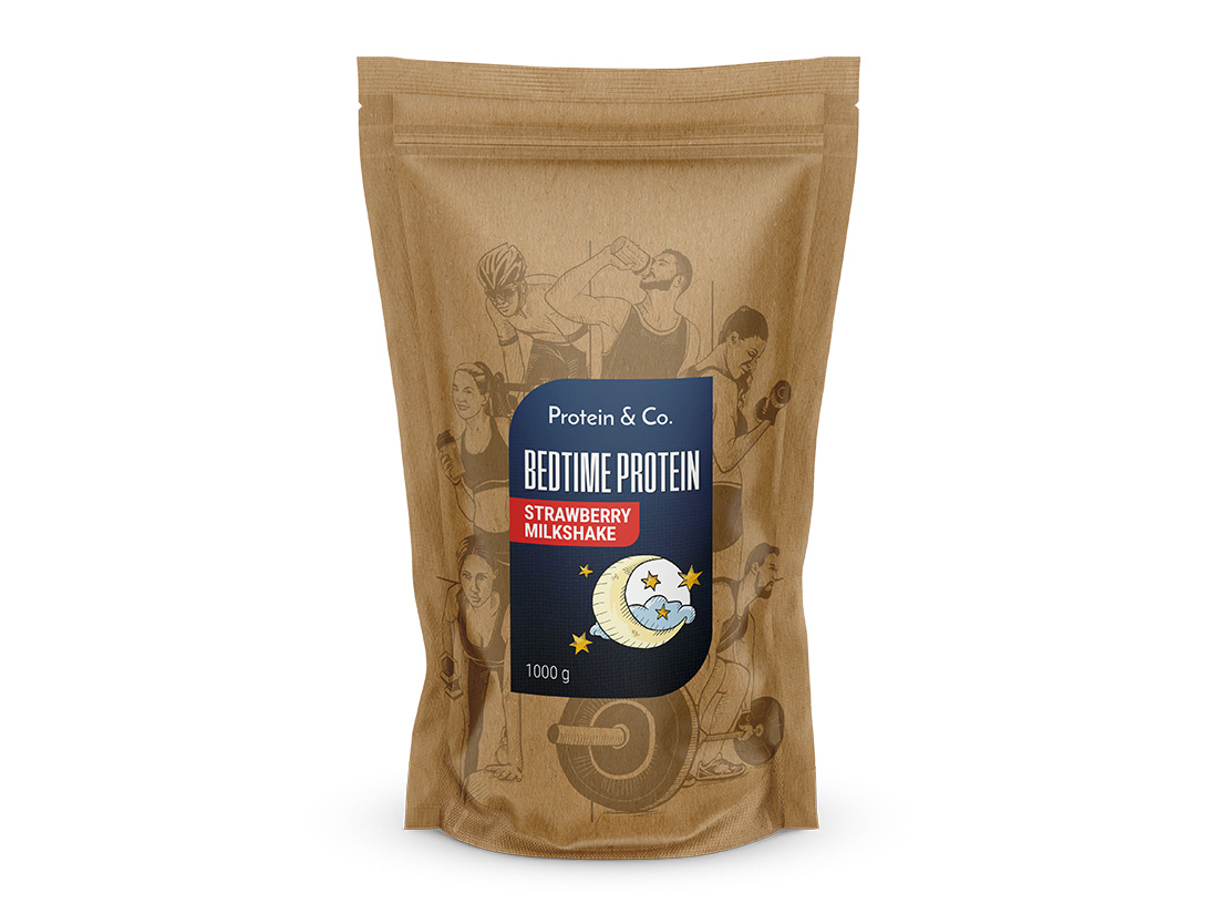 Levně Protein & Co. BEDTIME PROTEIN 1 kg Vyber si z těchto lahodných příchutí: Strawberry milkshake