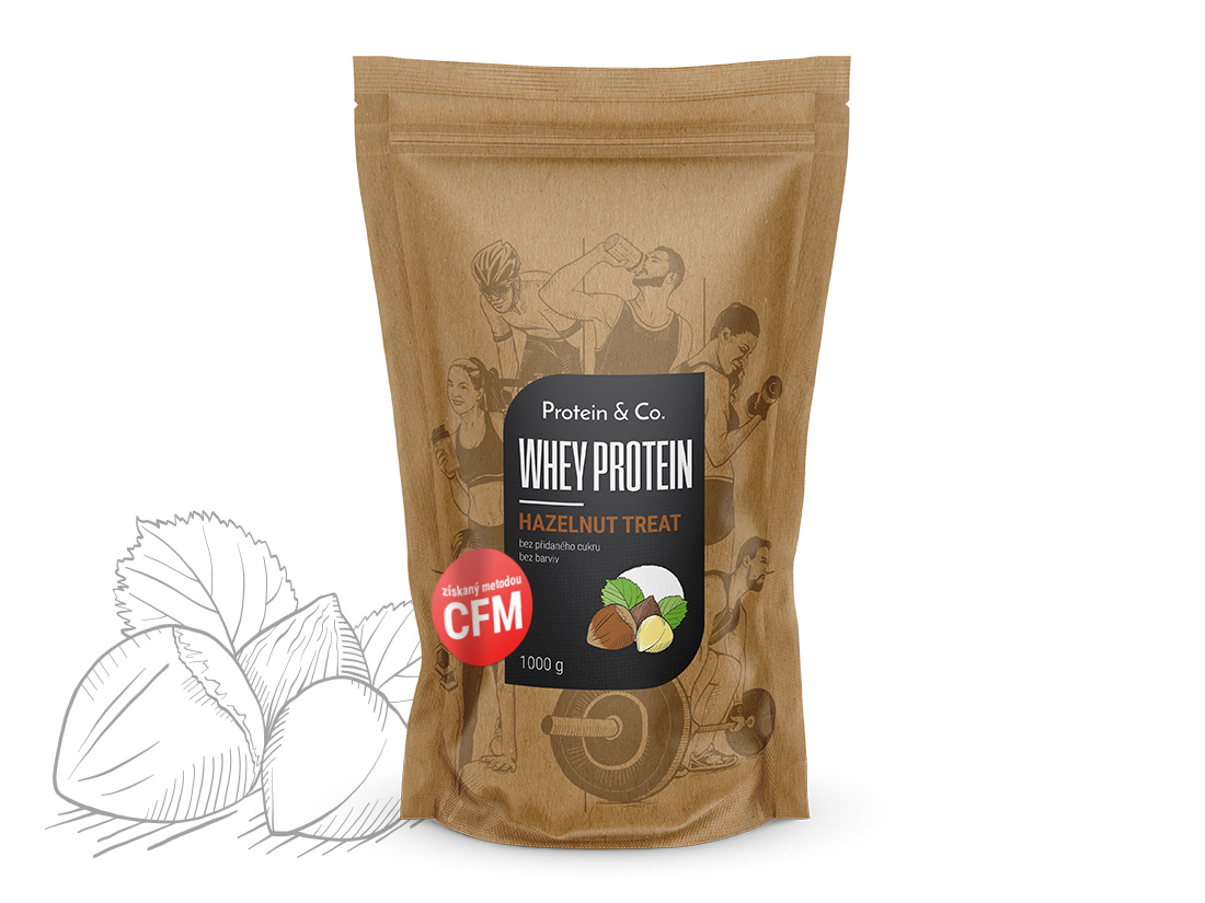 Levně Protein&Co. WHEY PROTEIN 80 1000 g Vyber si z těchto lahodných příchutí: Hazelnut treat