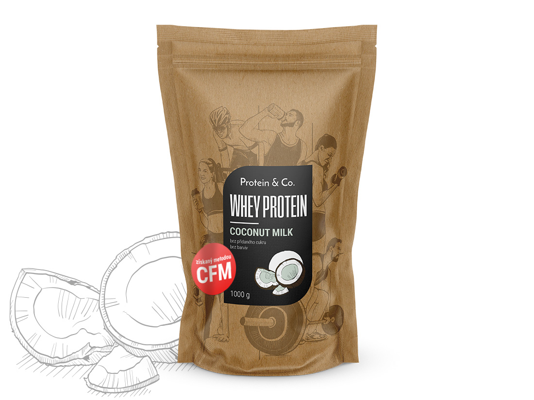 Protein&Co. WHEY PROTEIN 80 1000 g Vyber si z těchto lahodných příchutí: Coconut milk