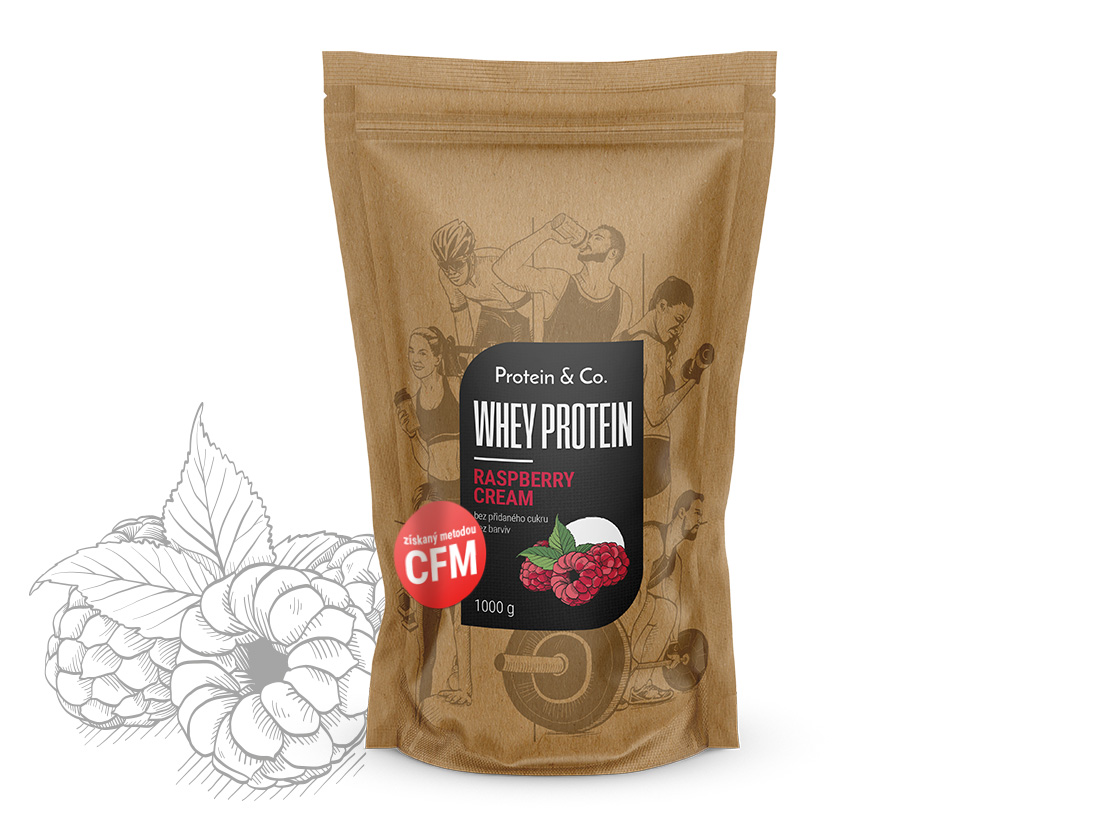 Levně Protein&Co. WHEY PROTEIN 80 1000 g Vyber si z těchto lahodných příchutí: Raspberry cream