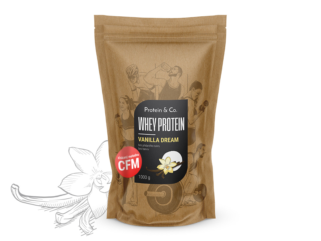 Levně Protein&Co. WHEY PROTEIN 80 1000 g Vyber si z těchto lahodných příchutí: Vanilla dream