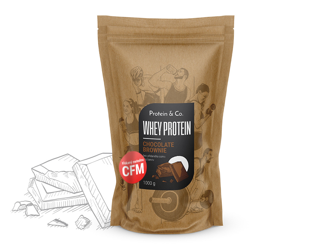 Levně Protein&Co. WHEY PROTEIN 80 1000 g Vyber si z těchto lahodných příchutí: Chocolate brownie