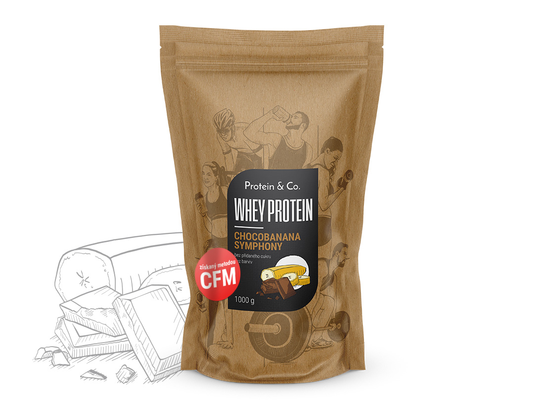 Levně Protein&Co. WHEY PROTEIN 80 1000 g Vyber si z těchto lahodných příchutí: Chocobanana symphony