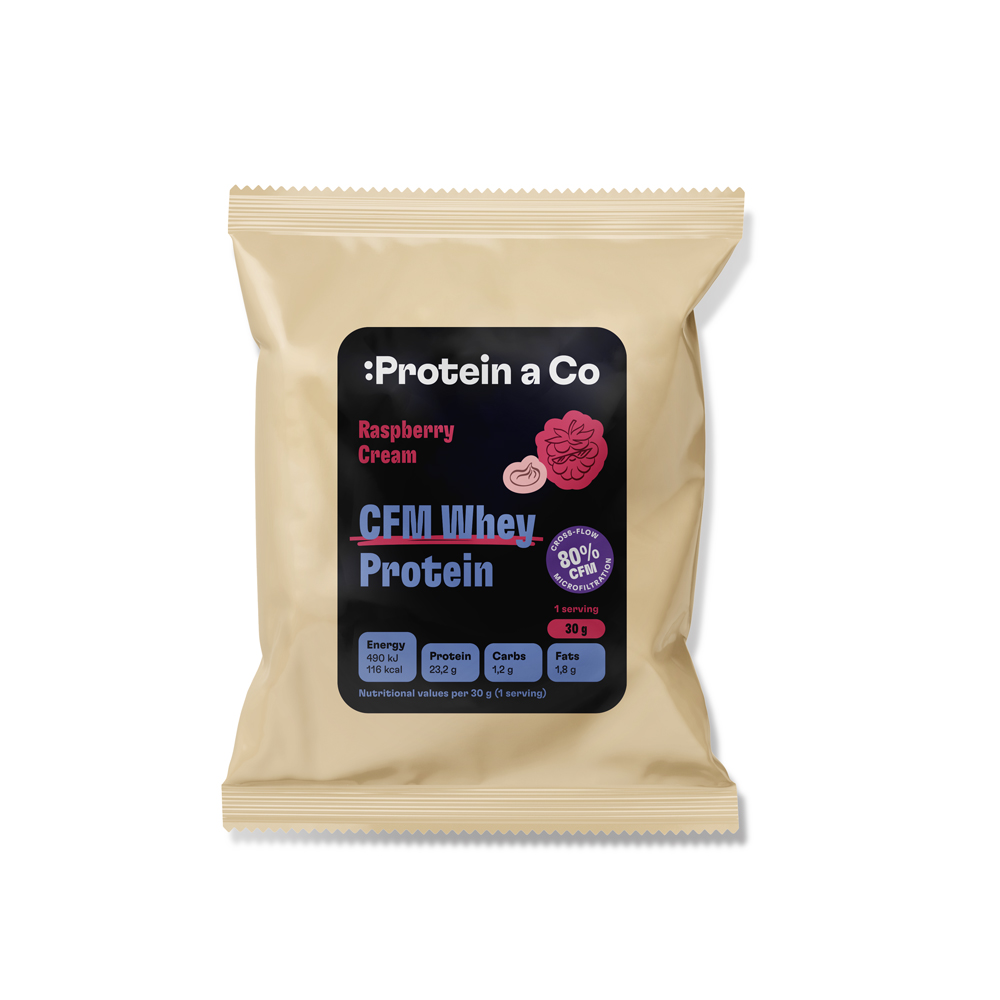 Protein&Co. CFM WHEY PROTEIN 80 - 30 g PŘÍCHUŤ: Vaječný likér Obrázek