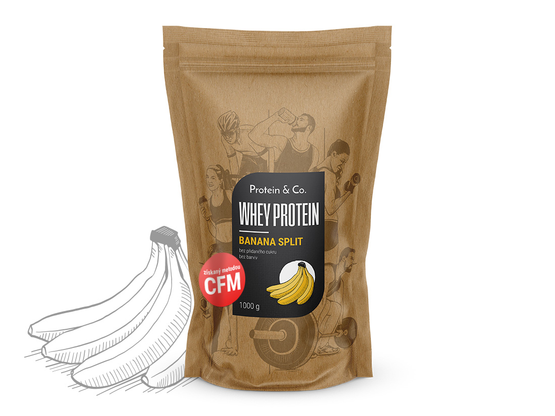 Levně Protein&Co. WHEY PROTEIN 80 1000 g Vyber si z těchto lahodných příchutí: Banana split