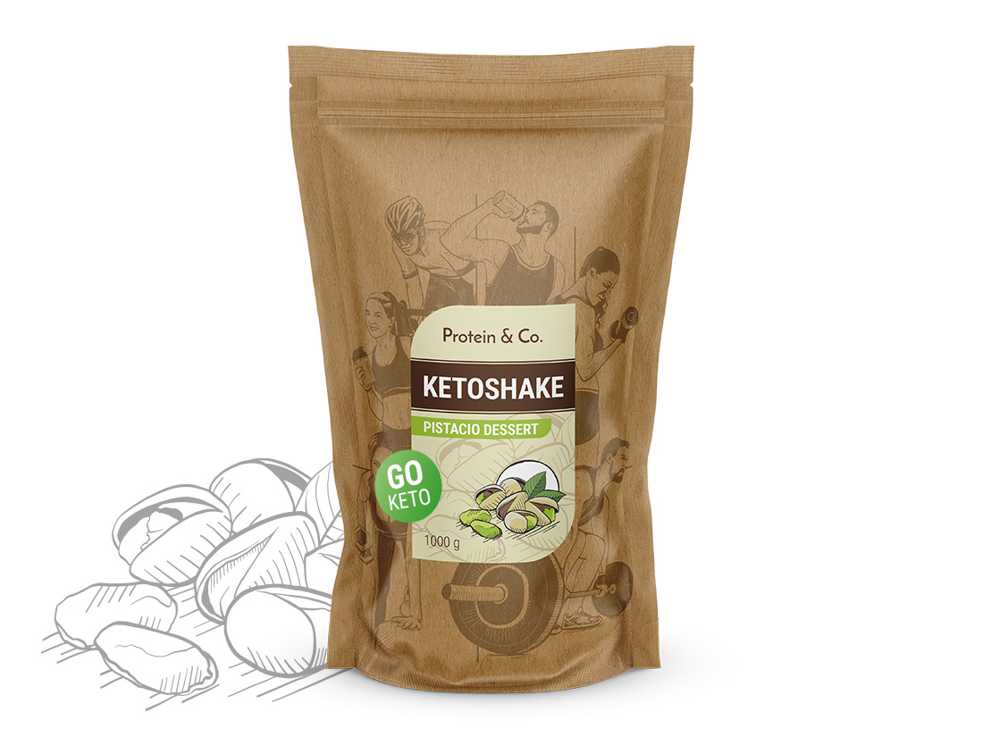 Levně Protein&Co. Ketoshake – proteinový dietní koktejl 1 kg Váha: 1 000 g, Vyber si z těchto lahodných příchutí: Pistachio dessert