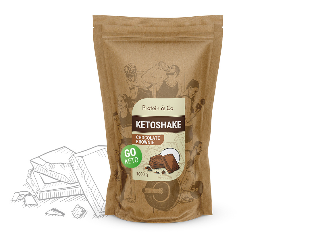 Protein&Co. Ketoshake – proteinový dietní koktejl 1 kg Váha: 1 000 g, Vyber si z těchto lahodných příchutí: Chocolate brownie