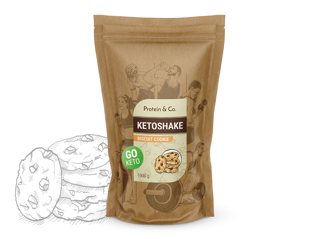 Levně Protein&Co. Ketoshake – proteinový dietní koktejl 1 kg Váha: 500 g, Vyber si z těchto lahodných příchutí: Biscuit cookie