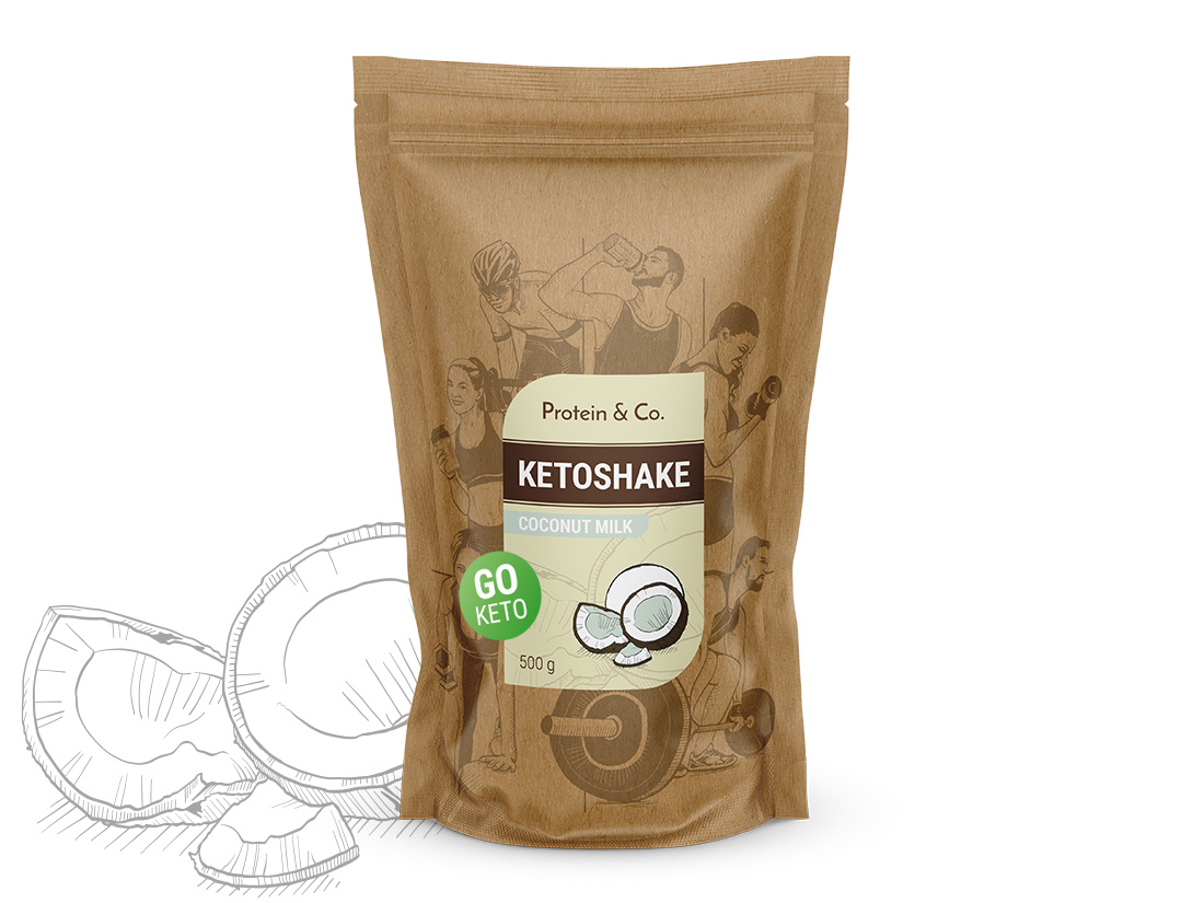 Protein&Co. Ketoshake – proteinový dietní koktejl 1 kg Váha: 500 g, Vyber si z těchto lahodných příchutí: Coconut milk