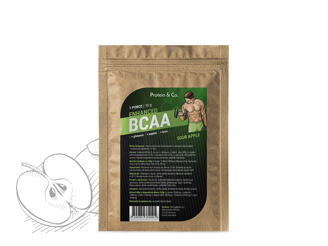 Levně Protein&Co. BCAA ENHANCED 10 g Vyber si z těchto lahodných příchutí: Sour apple