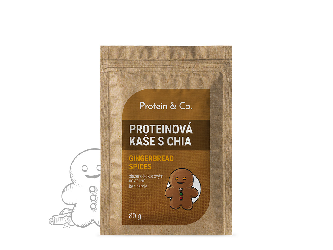 Levně Protein&co. proteinová kaše s chia 80 g Vyber si z těchto lahodných příchutí: Gingerbread Spices