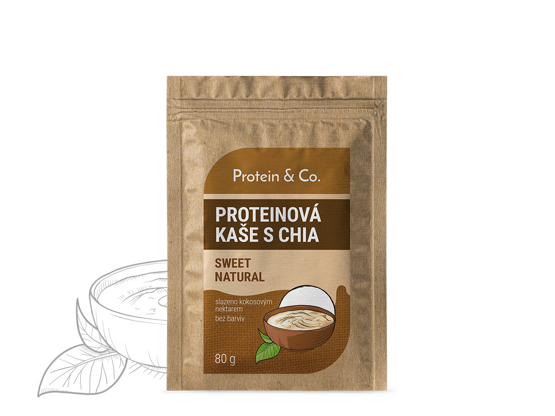 Levně Protein&co. proteinová kaše s chia 80 g Vyber si z těchto lahodných příchutí: Sweet natural