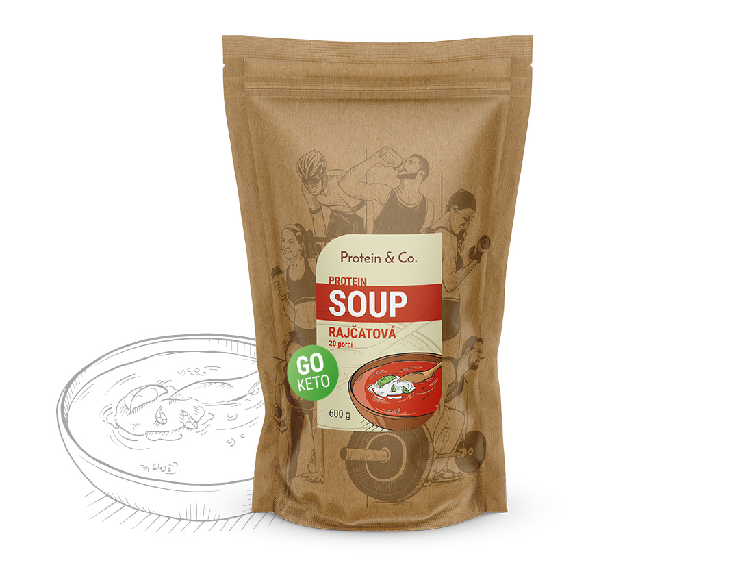 Protein&Co. Keto proteinová polévka Váha: 600 g, Vyber si z těchto lahodných příchutí: Rajská polévka