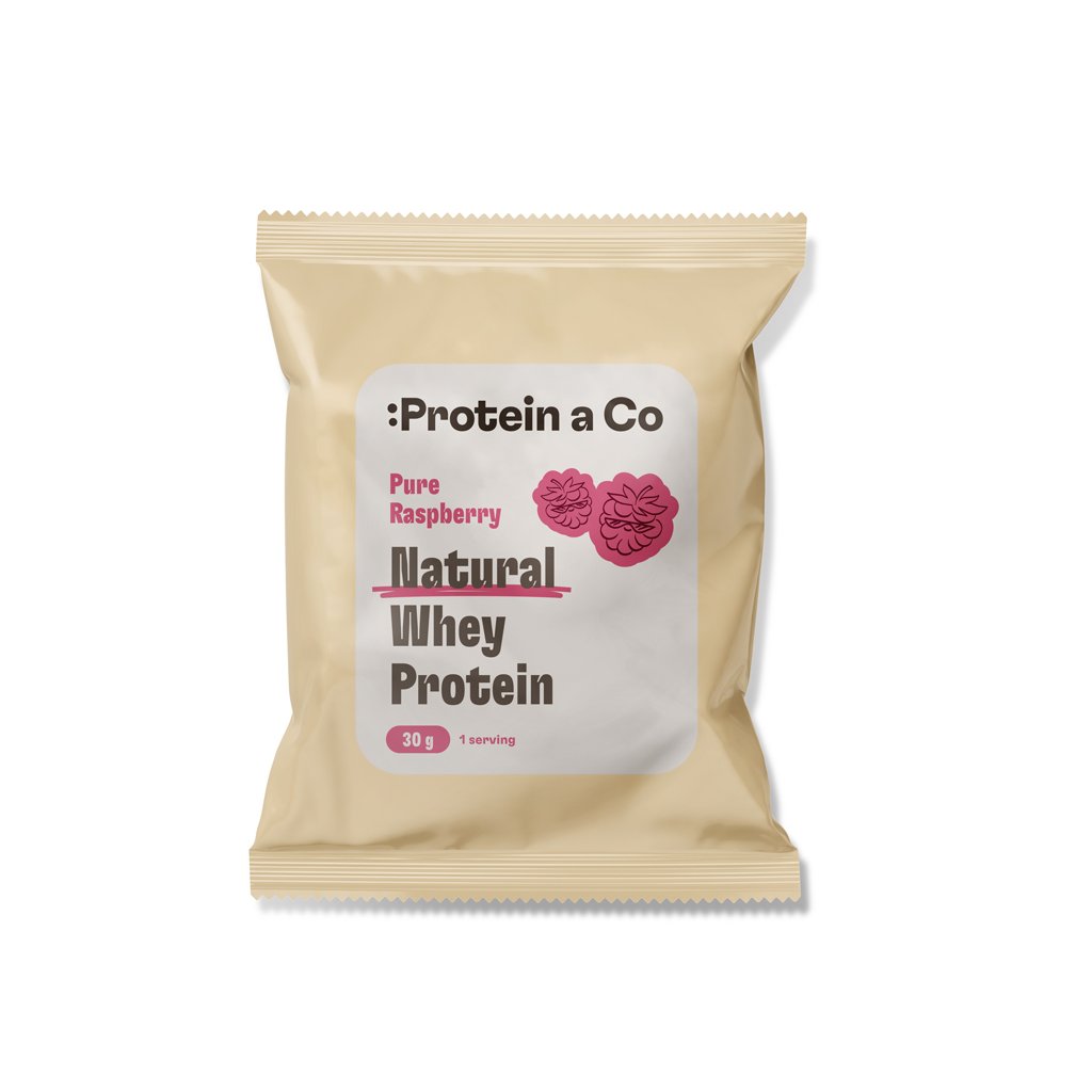 Protein a Co Akce NATURAL WHEY – 1 porce 30 g – Pure raspberry