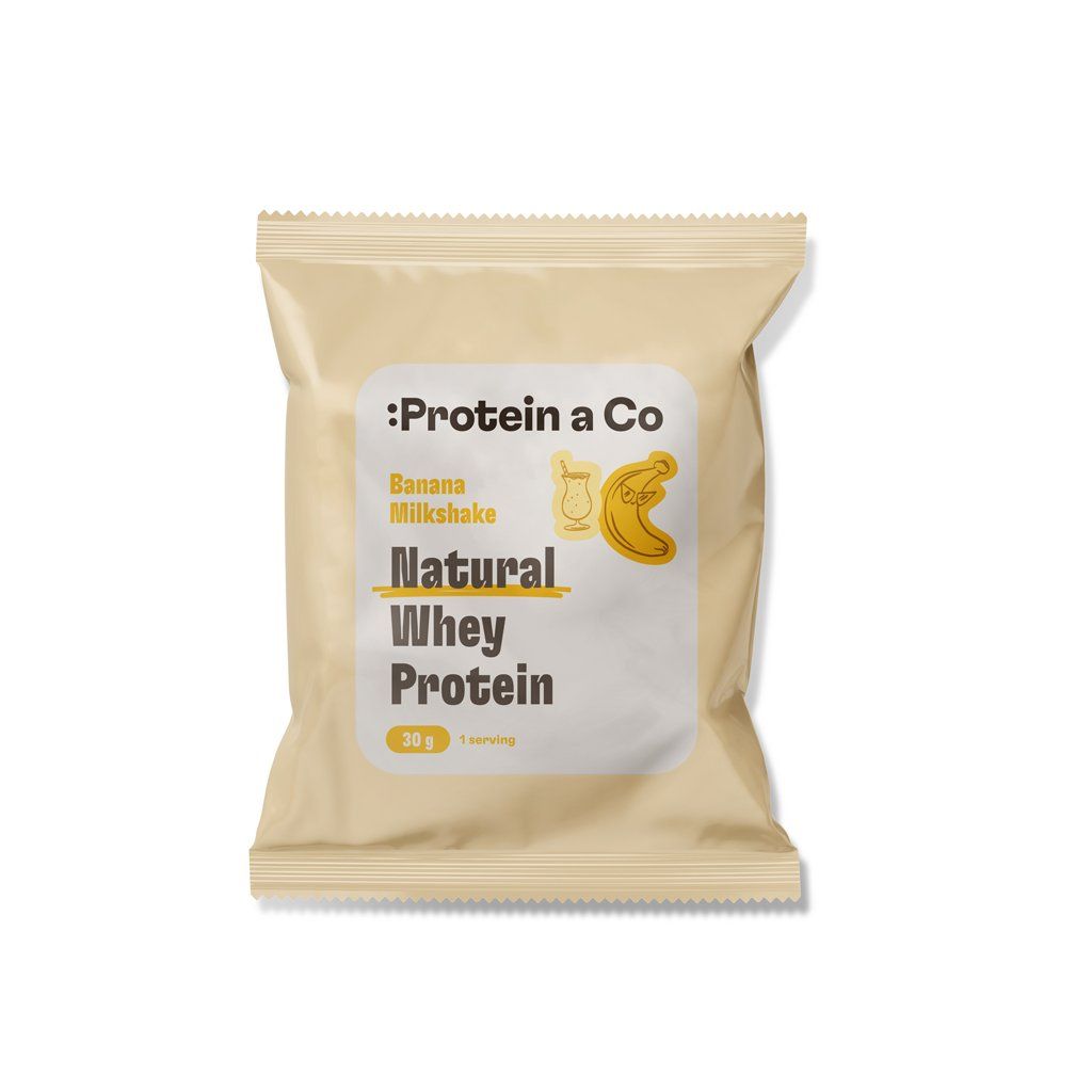 Protein a Co Akce NATURAL WHEY – 1 porce 30 g – Banana milkshake