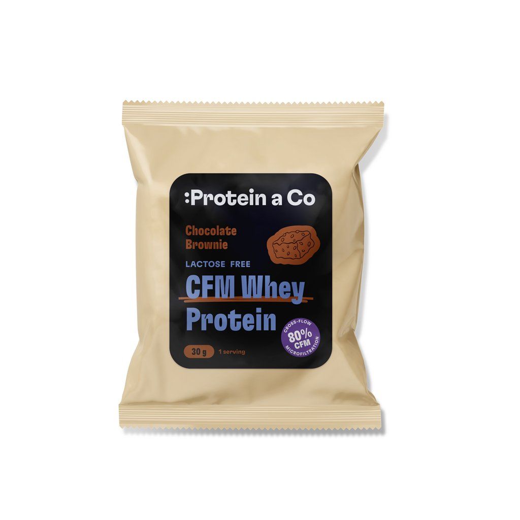 Protein a Co Akce Bezlaktózový CFM Whey – 1 porce 30 g – Chocolate brownie