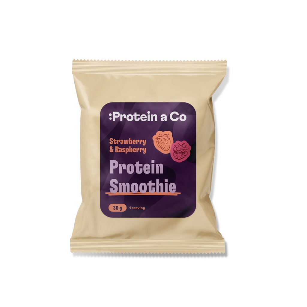 Protein a Co Akce Protein Smoothie 30 g – Strawberry & Raspberry