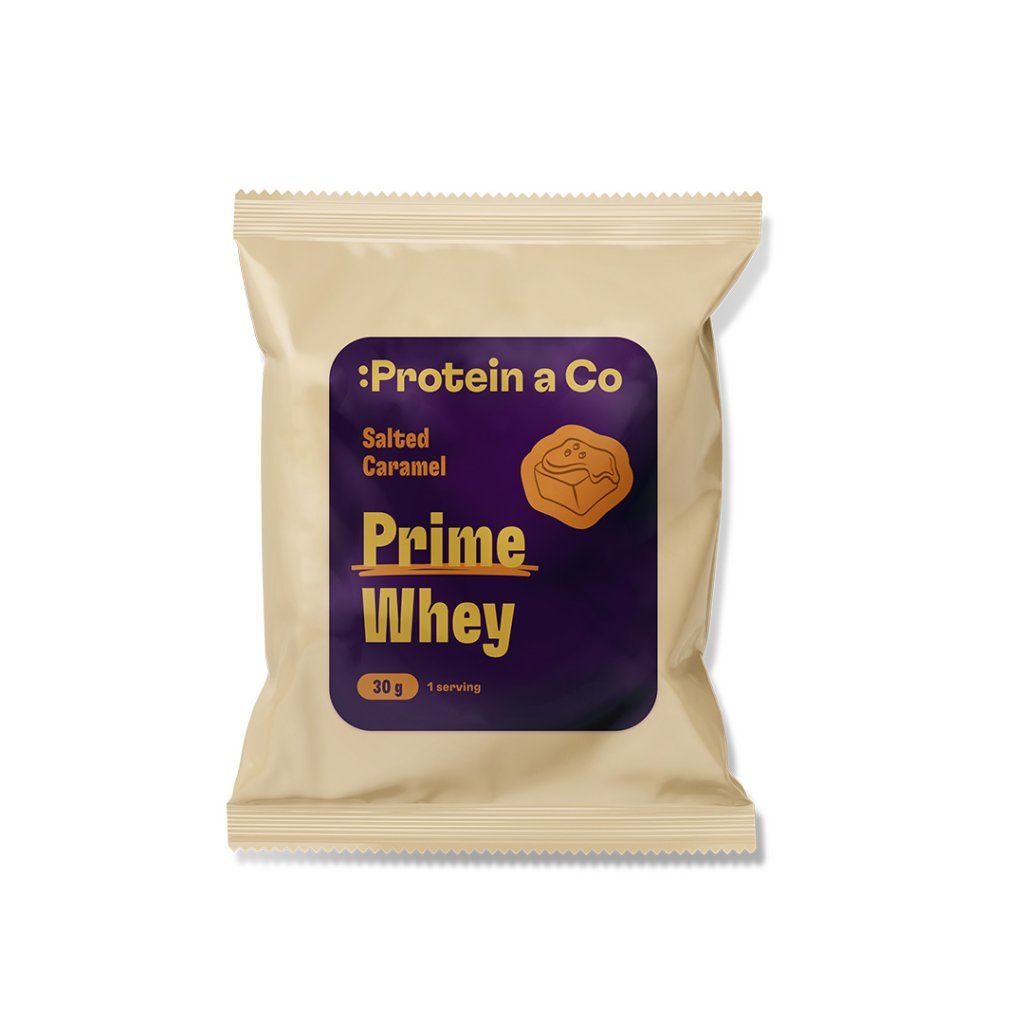 Protein a Co Akce PRIME WHEY – 1 porce 30 g – Salted caramel