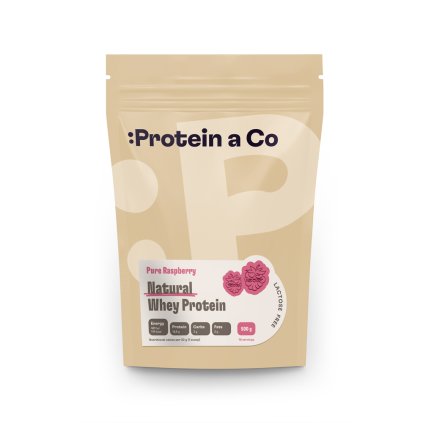 PaCo NATURAL WHEY PROTEIN LactoseFree 500g A2 label 160x92 Pure Raspberry