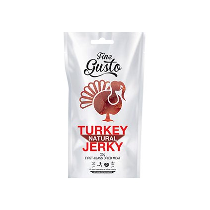 Mięso suszone z indyka Fine Gusto - 4 smaki (Waga 25 g, SMAK Naturalne)