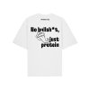 t shirt white blaster merch no bullshit just protein