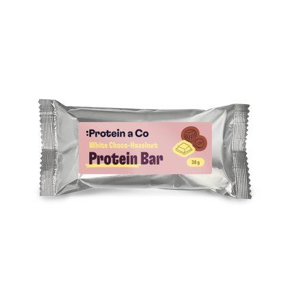 Baton proteic cu ciocolată albă și alune de pădure 30 g